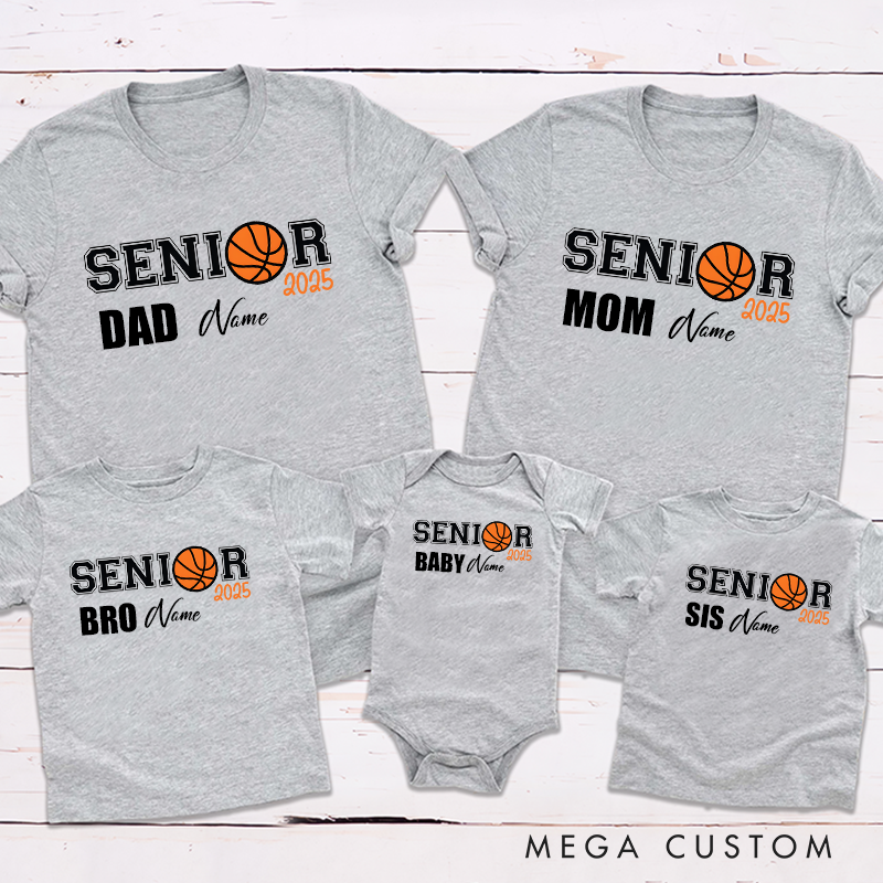 Personalized Proud Basketball Family of a Senior 2025 Bundle Family Matching Outfit