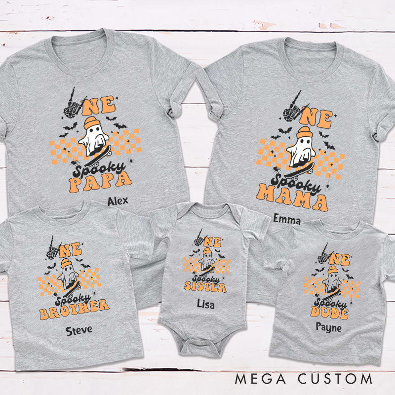 Personalized One Spooky Dude First Halloween Family Matching Outfits for a Spooky Celebration