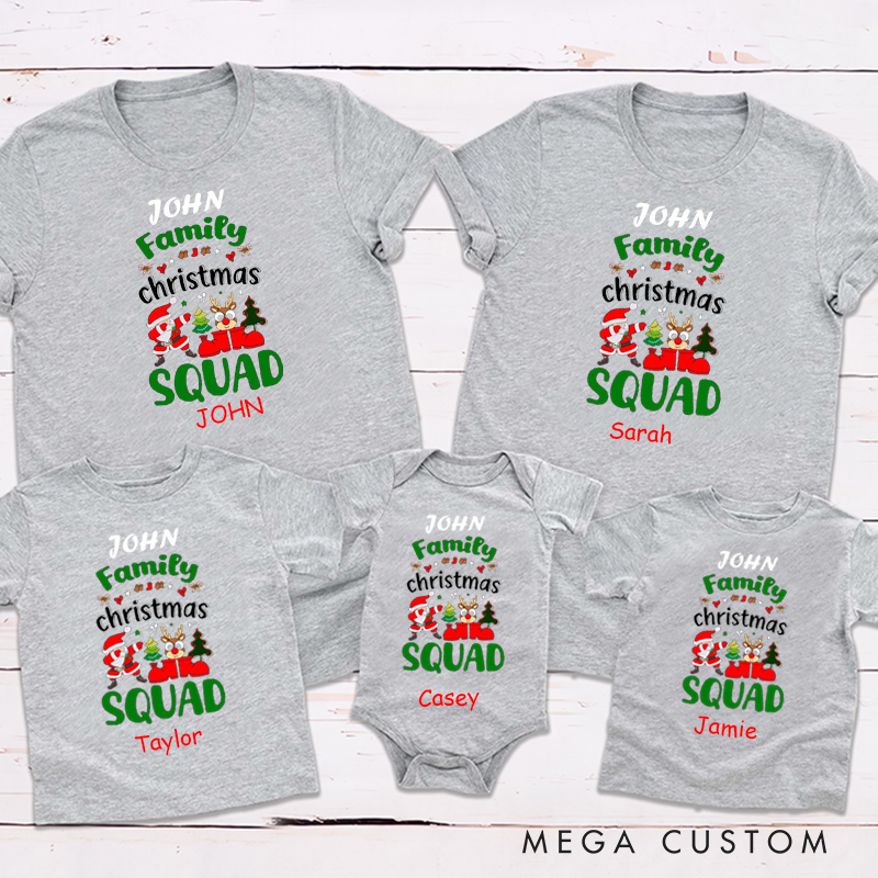 Personalized Santa Claus on Shirt Reunion Christmas Theme Family Matching Outfit
