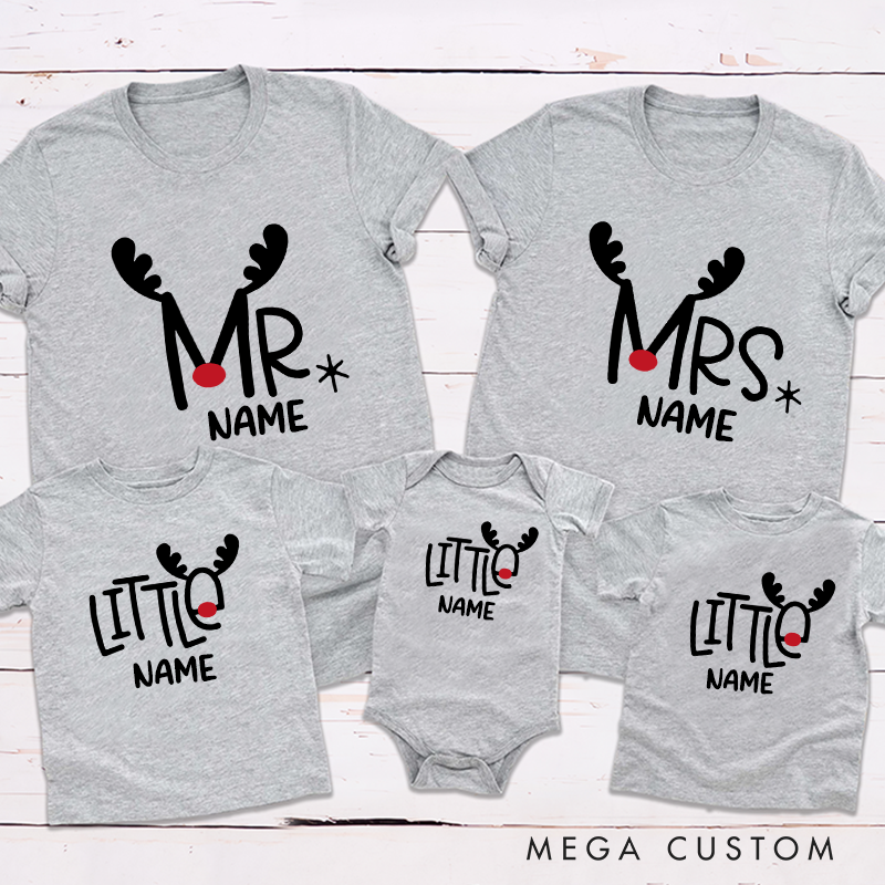 Personalized Christmas Gift Family Christmas Reindeer Theme Family Matching Outfit