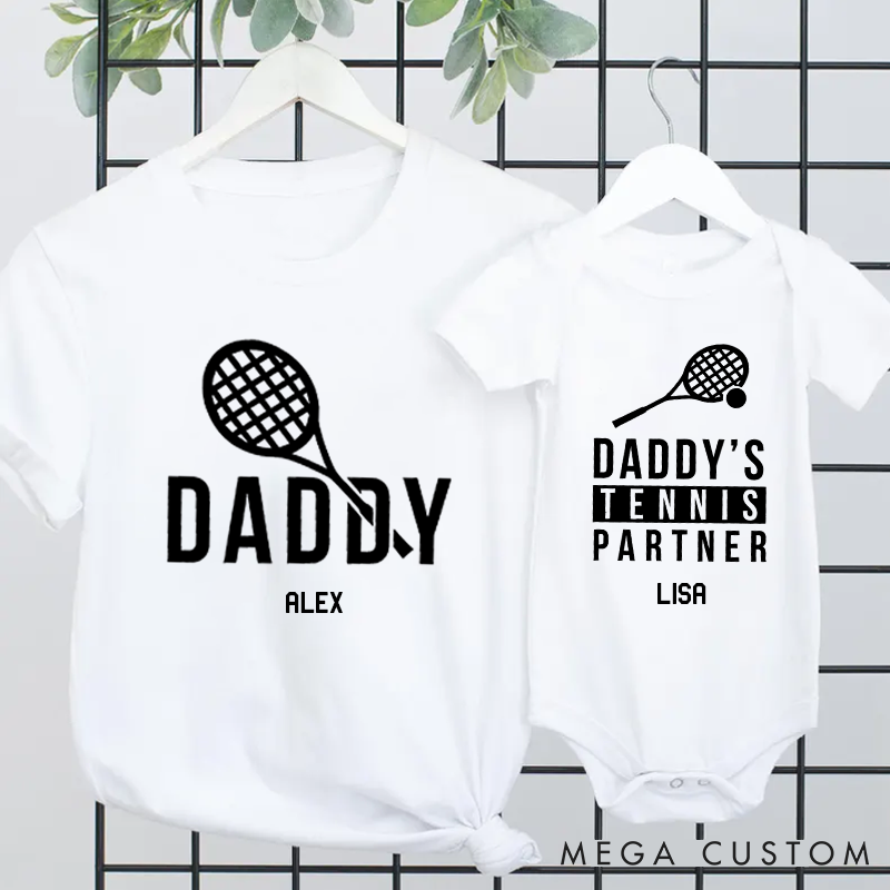 Personalized Daddy and Daddy's Tennis Partner Family Matching Outfits Father's Day Gift
