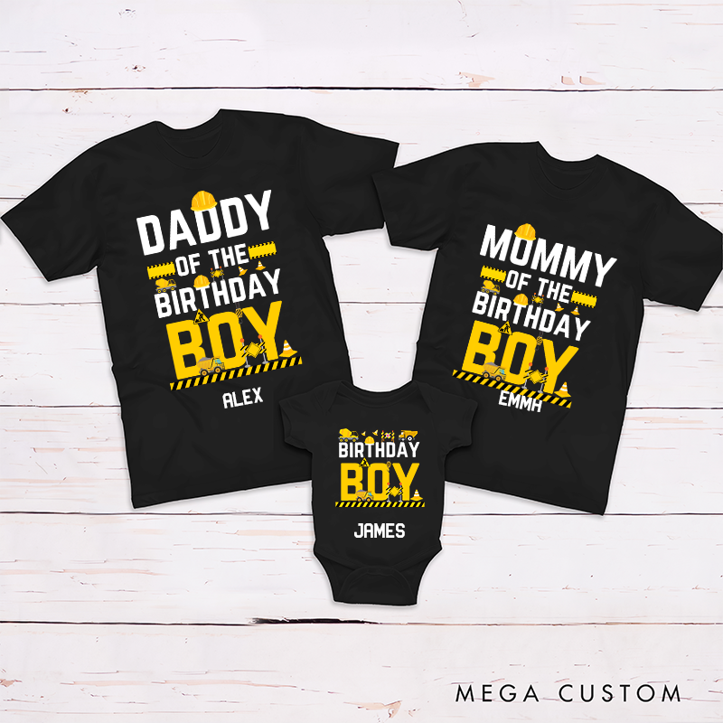 Personalized Adorable Excavator Matching Outfits for Families