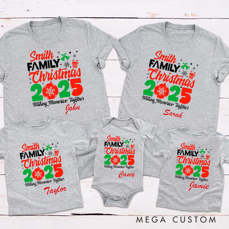 Personalized Making Memories Together Christmas Theme Family Matching Outfit