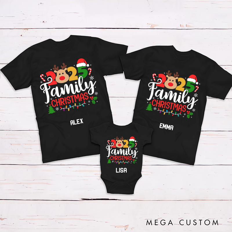 Personalized Cute Reindeer Christmas Matching Outfits Share Joy and Love with Your Family this Holiday Season