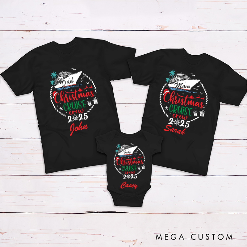 Personalized Christmas Cruise Crew Theme Family Matching Outfit
