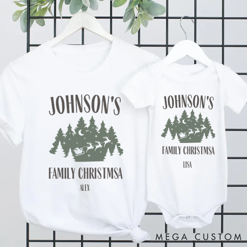 Personalized Sparkling Christmas Tree Matching Outfits for Spreading Festive Joy and Family Togetherness