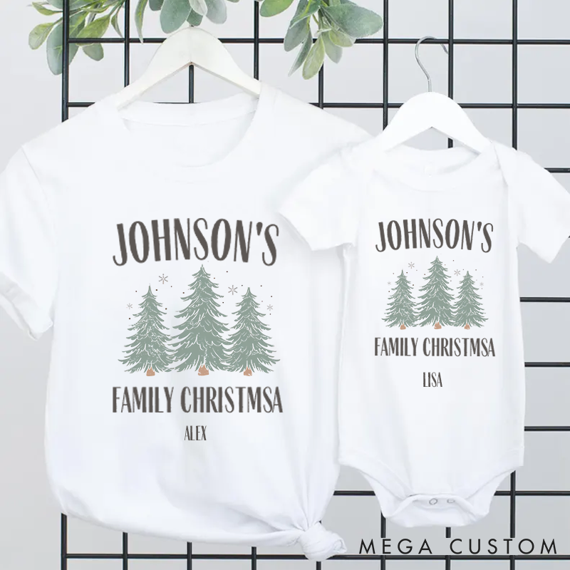 Personalized Whimsical Christmas Tree Matching Outfits for Family Celebrations and Holiday Cheer Together