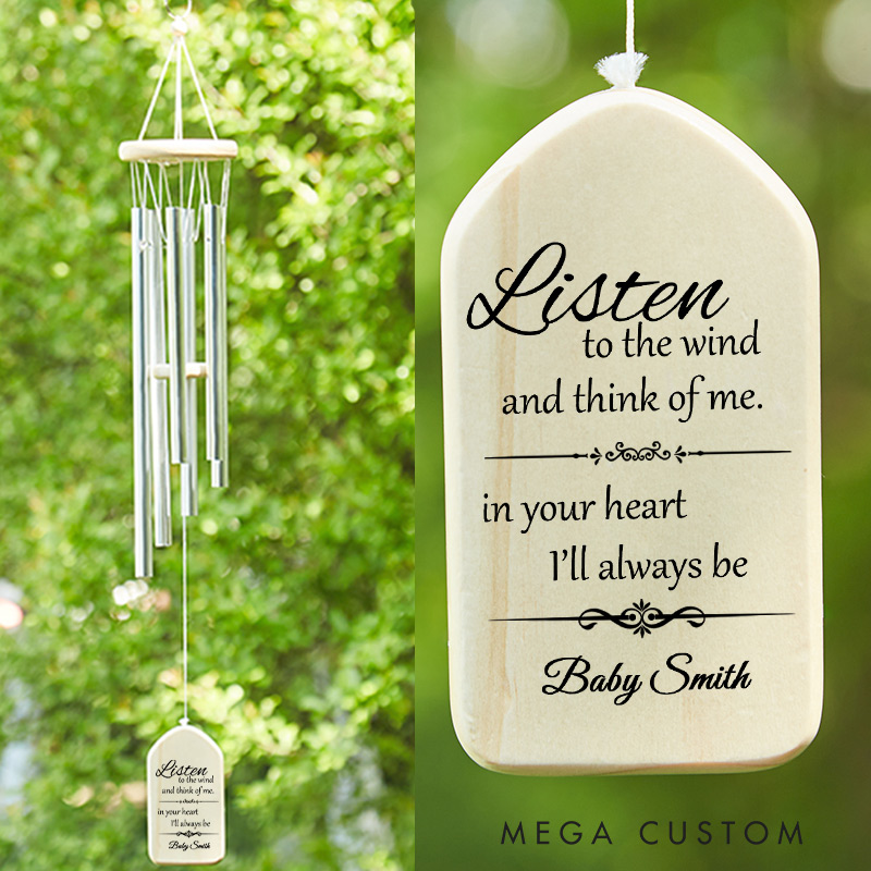 Personalized Memorial Wind Chimes Listen to the Wind Sympathy Wind Chime In Memory of Loved One Gifts Remembrance Gift Condolence Remembrance