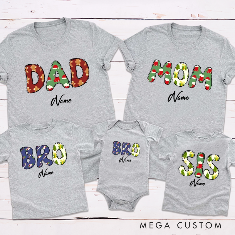 Personalized Christmas Family Matching Outfit with Festive Titles for Each Family Member