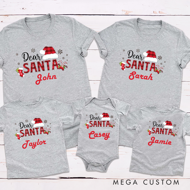 Personalized Dear Santa Family Christmas Theme Family Matching Outfit