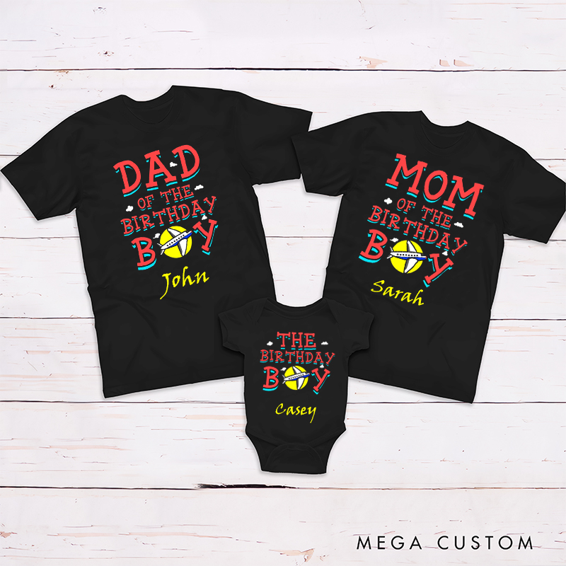 Personalized Airplane Pilot Birthday Boy Family Matching Outfit