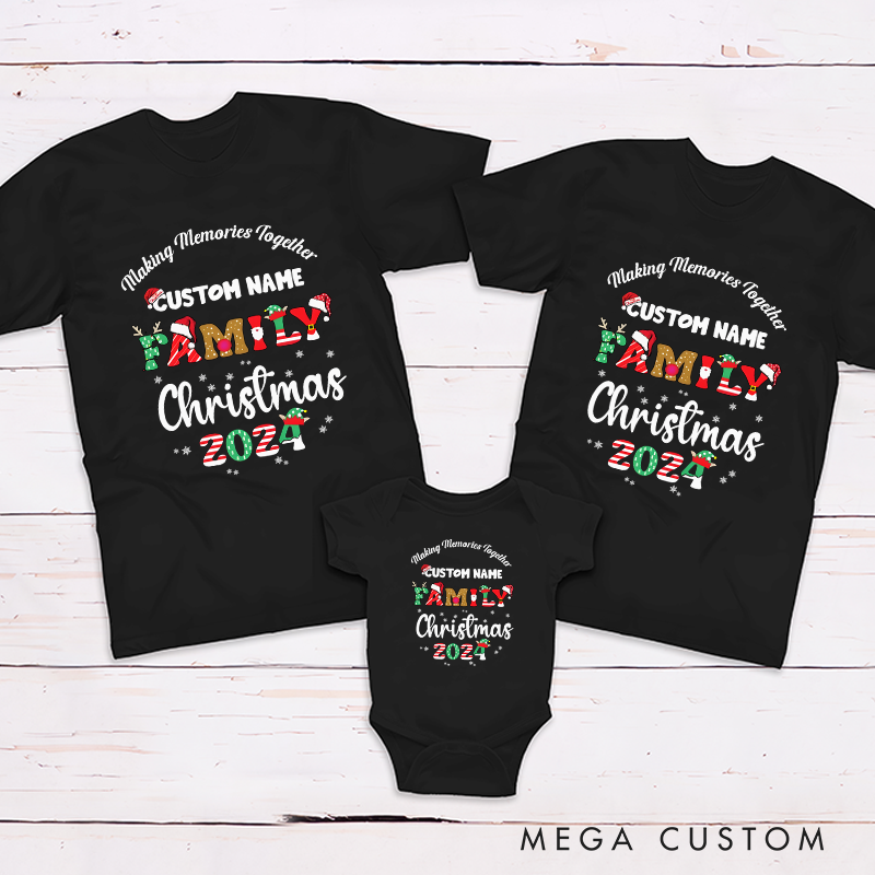 Personalized Family Christmas Gift Custom Name and Date Family Matching Outfit