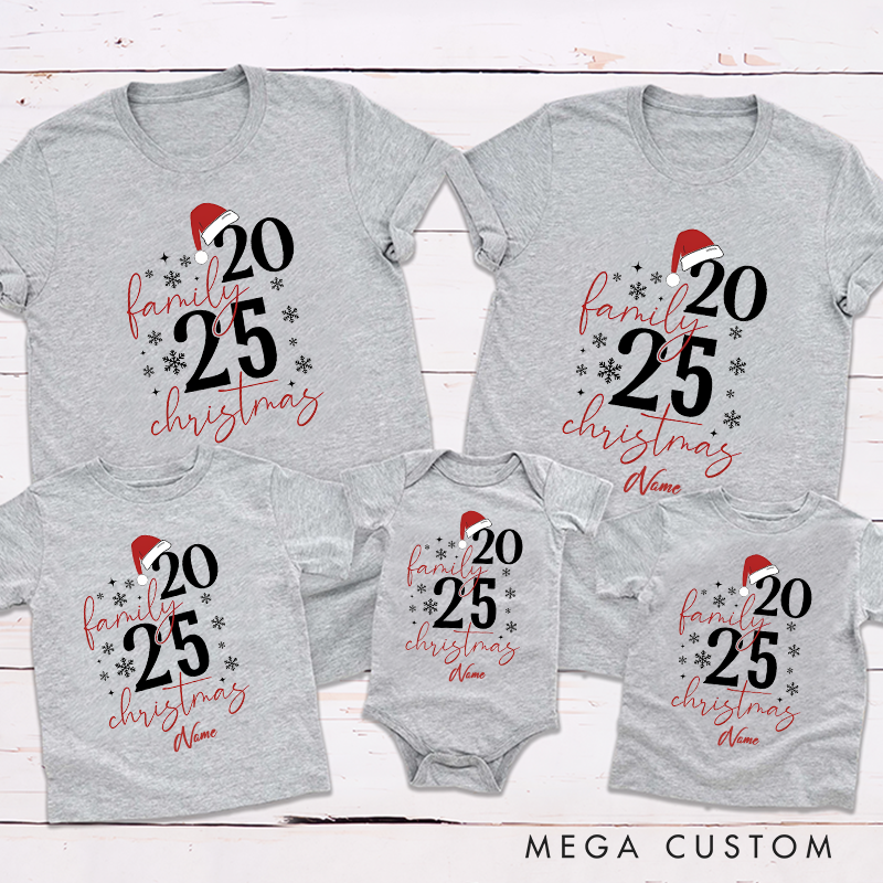Personalized Christmas Family Squad Snowflake Pattern Shirt Design Family Matching Outfit