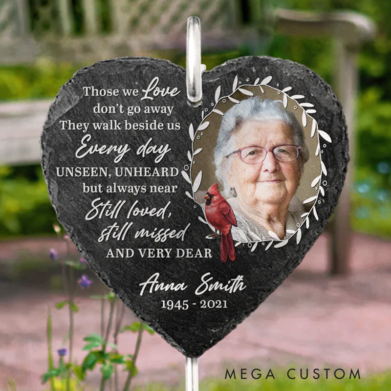 Personalized Memorial Grave Marker with Photo Still Loved Still Missed Keepsake Custom Garden Slate Sympathy Gift Cemetery Decorations 