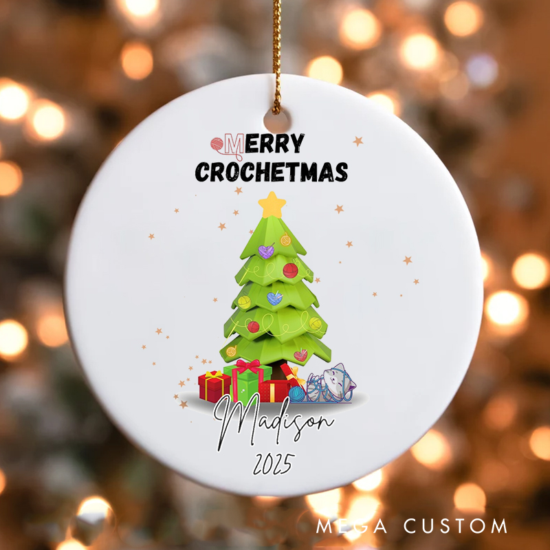 Personalized Merry Crochetmass Christmas Ornament Gift for Crocheting Lovers Christmas Decoration