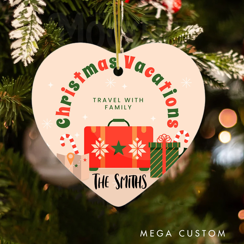 Personalized Christmas Vacations Christmas Ornament Gift for Traveling Lovers Christmas Decoration Gift for Travel Lovers
