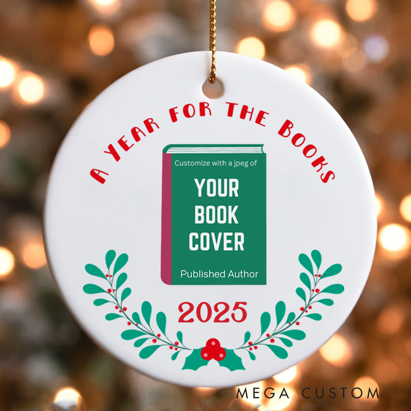 Personalized a Year for the Books Christmas Ornament Custom Author Ornament Holiday Decor for Author Gift Book Lovers Gift Bookish Gift