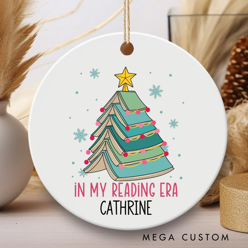 Personalized in My Reading Era Christmas Ornament Writer Ornament Holiday Decor for Book Lovers Gift Bookish Gift Librarian Gift