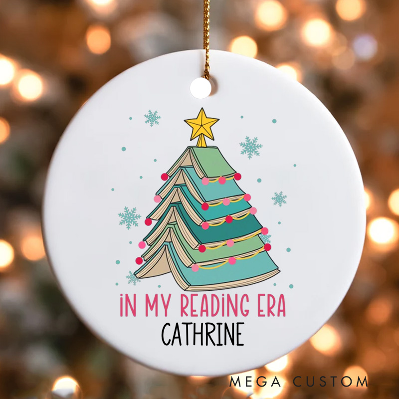 Personalized in My Reading Era Christmas Ornament Writer Ornament Holiday Decor for Book Lovers Gift Bookish Gift Librarian Gift
