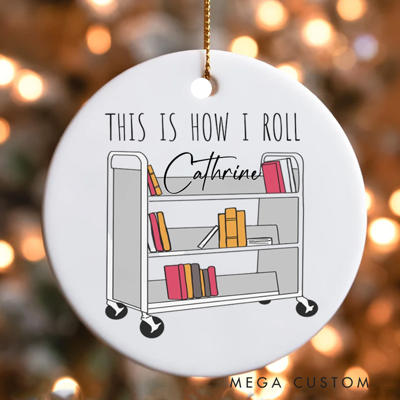 Personalized Library Christmas Ornament Custom Book Club Ornament Holiday Decor for Book Lovers Gift Librarian Gift