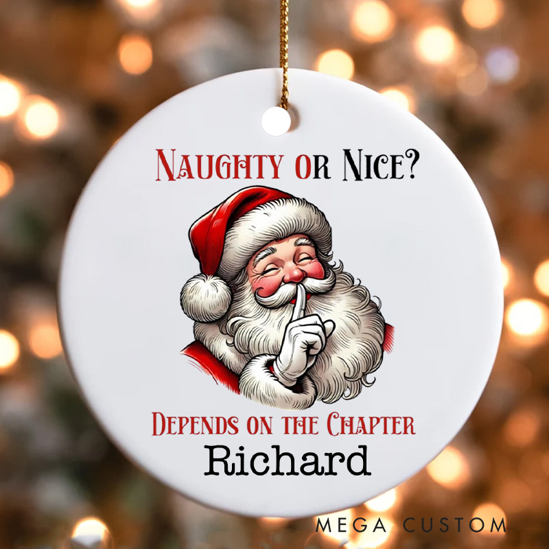 Personalized Naughty or Nice Christmas Ornament Smut Lover Ornament Banned Books Ornaments Holiday Decor for Book Lovers Gift Librarian Gift