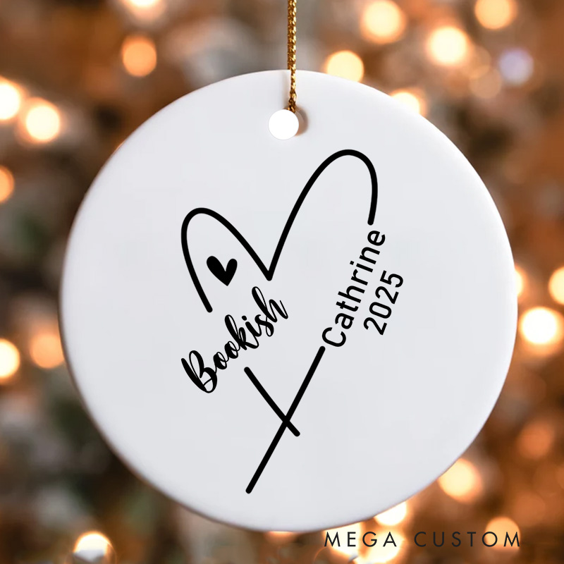 Personalized Book Club Christmas for Reader Ornament with Name Smut Ornament Holiday Decor for Book Lovers Gift Librarian Gift