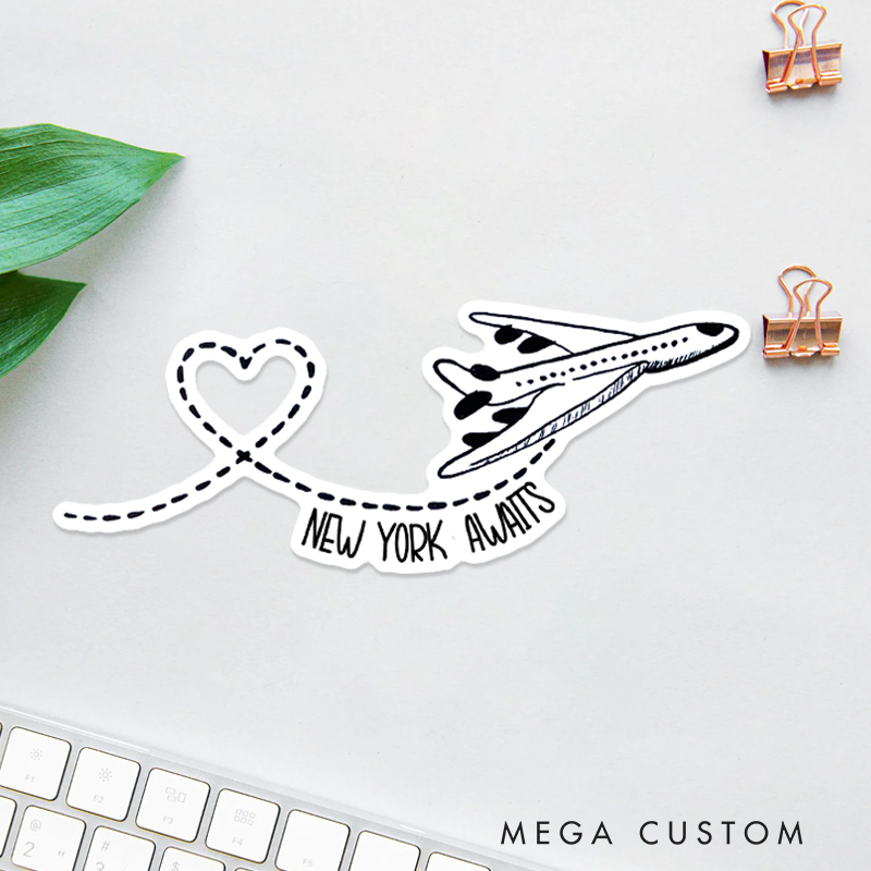 Personalized Airplane Sticker Cute Stickers for Traveling Lovers Funny Gift for Travelers