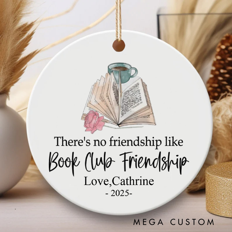 Personalized There is no Friendship Like Book Club Friendship Christmas Ornament Book Club Ornament Holiday Decor for Book Lover Gift Librarian Gift