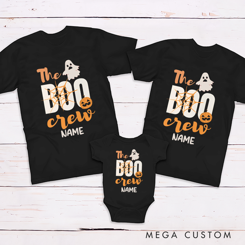 Personalized Halloween The Boo Crew Ghost Theme Family Matching Outfit