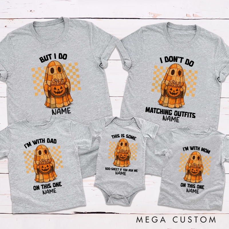 Personalized Halloween Cute Ghost Fun Copywriting Design Family Matching Outfit