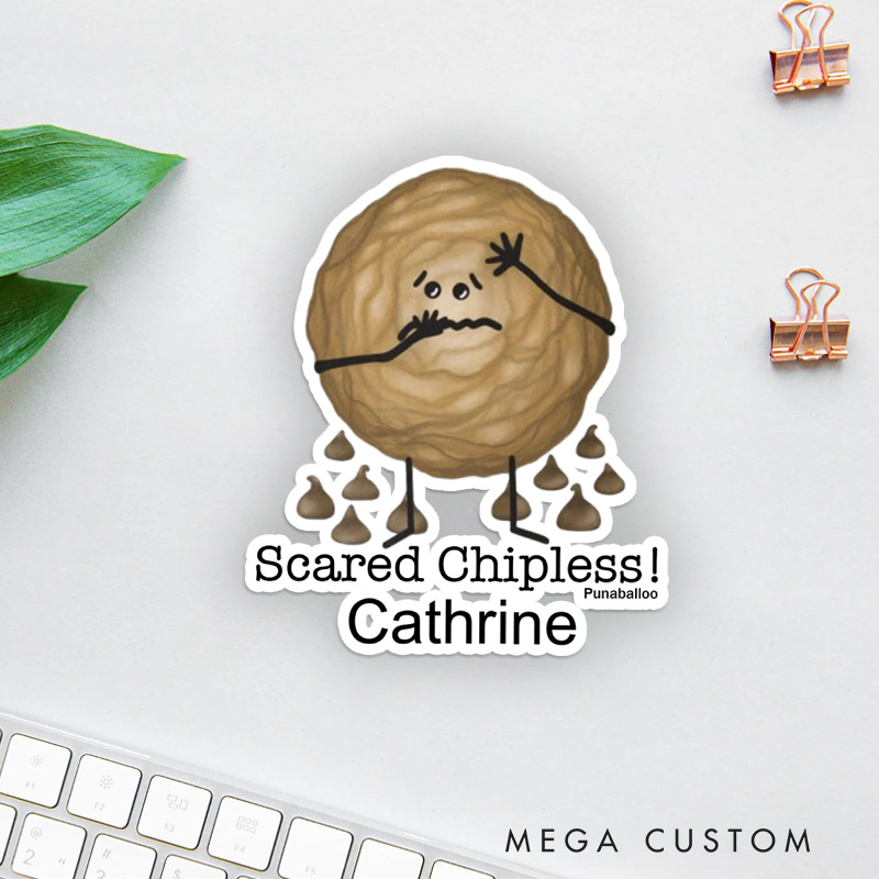 Personalized Scared Chipless Baking Sticker Baking Lover Stickers with Name Bake Stickers Gift Baking Lover Gift