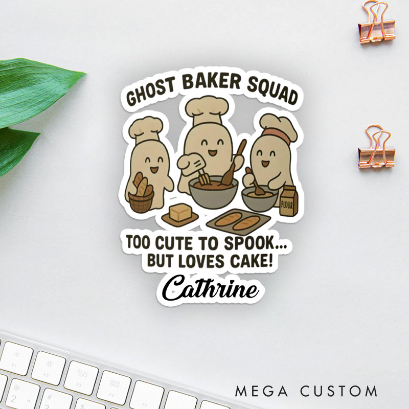 Personalized Ghost Baker Sticker too Good to Spook Stickers with Name Spooky Baker Sticker for Baking Lover Gift