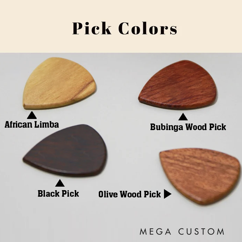 Personalized Wooden Guitar Picks Box Custom Guitar Pick Holder Storage Wood Guitar Plectrum Organizer Case Music Gift for Guitarist Musician