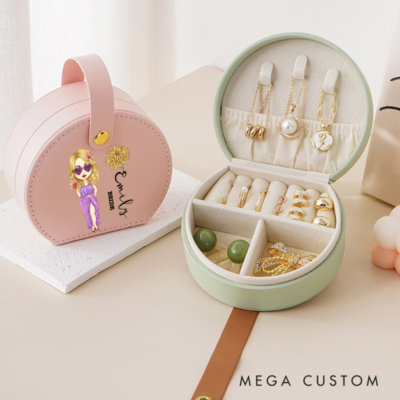 Personalized Bridesmaid Jewelry Box Woman Jewelry Box Wedding Jewelry Box for Bridesmaid Proposal