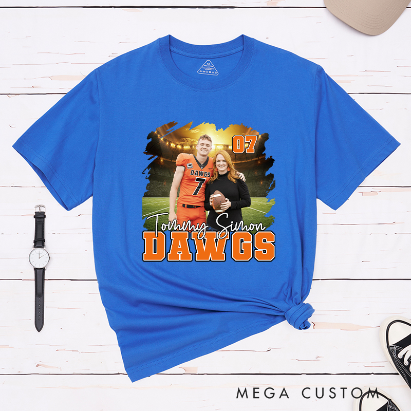 Personalized Baseball T-Shirt with Custom Player Photo and Name  
