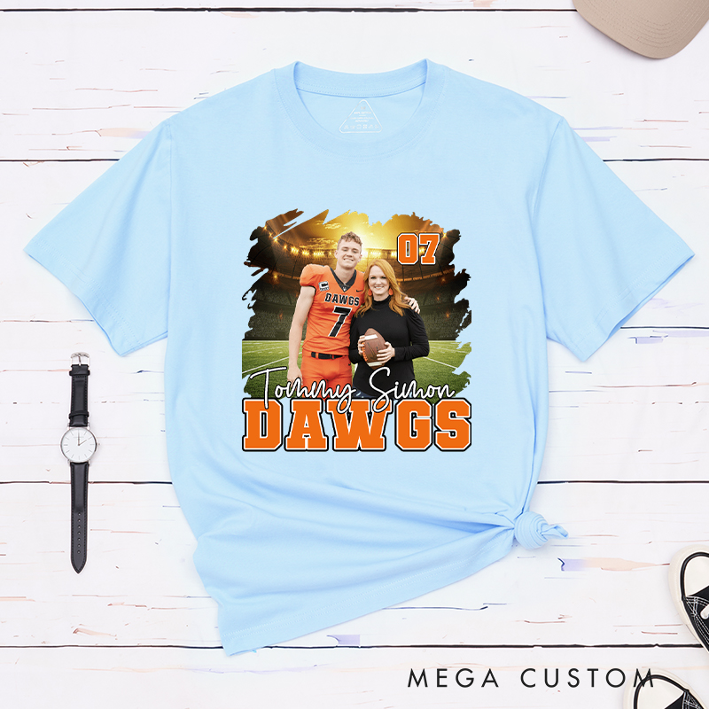 Personalized Baseball T-Shirt with Custom Player Photo and Name  