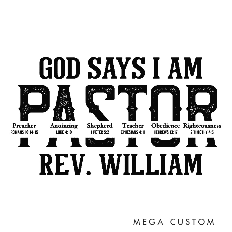 Personalized God Says i am Pastor Classic T-Shirt with Name Unisex T-Shirt Religious Gift for Pastor