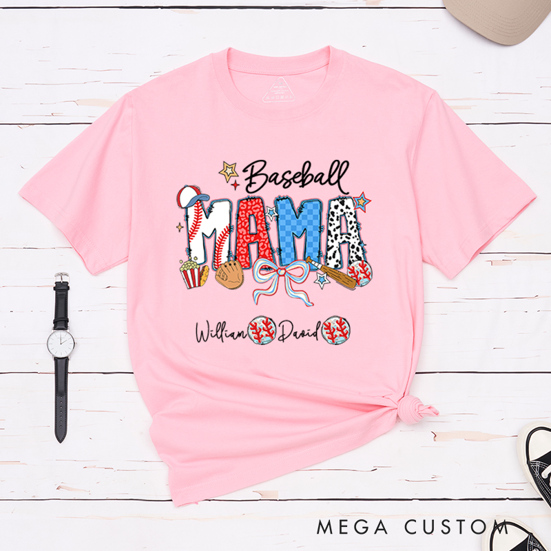 Personalized Baseball T-Shirt with Custom Name and Design for Mom Nana and More