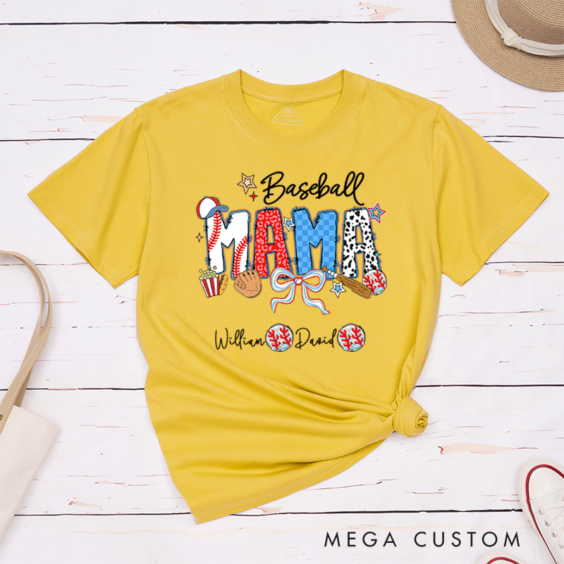 Personalized Baseball T-Shirt with Custom Name and Design for Mom Nana and More
