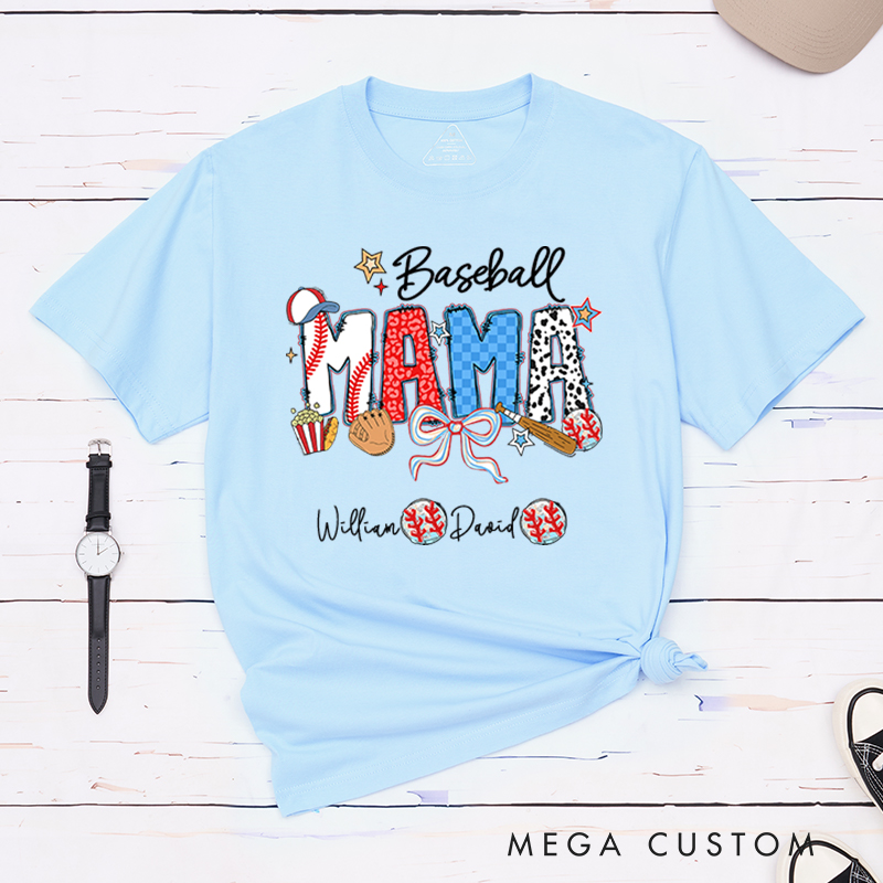Personalized Baseball T-Shirt with Custom Name and Design for Mom Nana and More