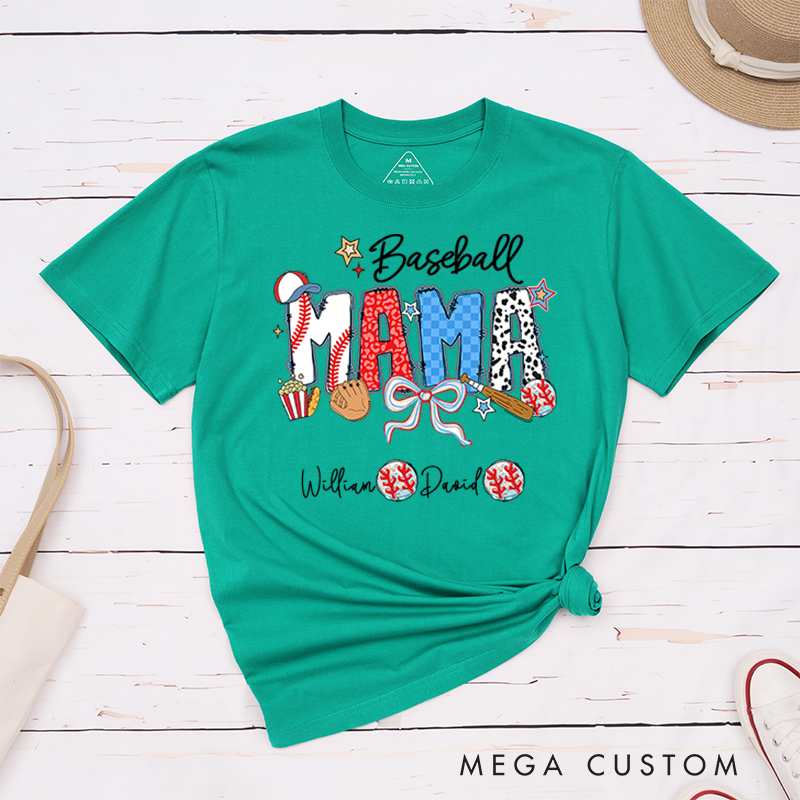 Personalized Baseball T-Shirt with Custom Name and Design for Mom Nana and More