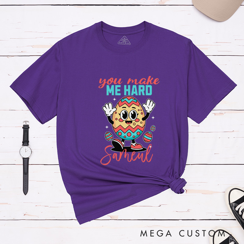 Personalized I Want You Inside Me You Make Me Hard Funny Easter Couple Matching T-Shirt
