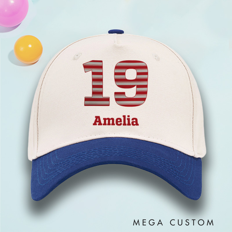 Personalized Baseball Cap with Custom Name and Number Design