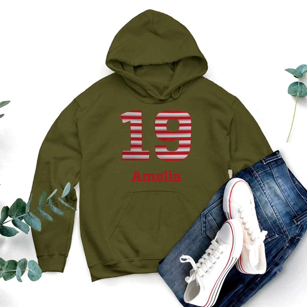 Personalized Hoodie with Custom Name and Number Design