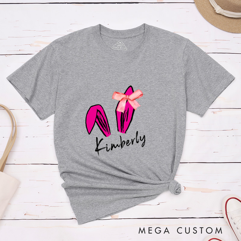 Personalized Easter Bunny Matching Couple T-Shirt Easter Gift For Girlfriend and Boyfriend