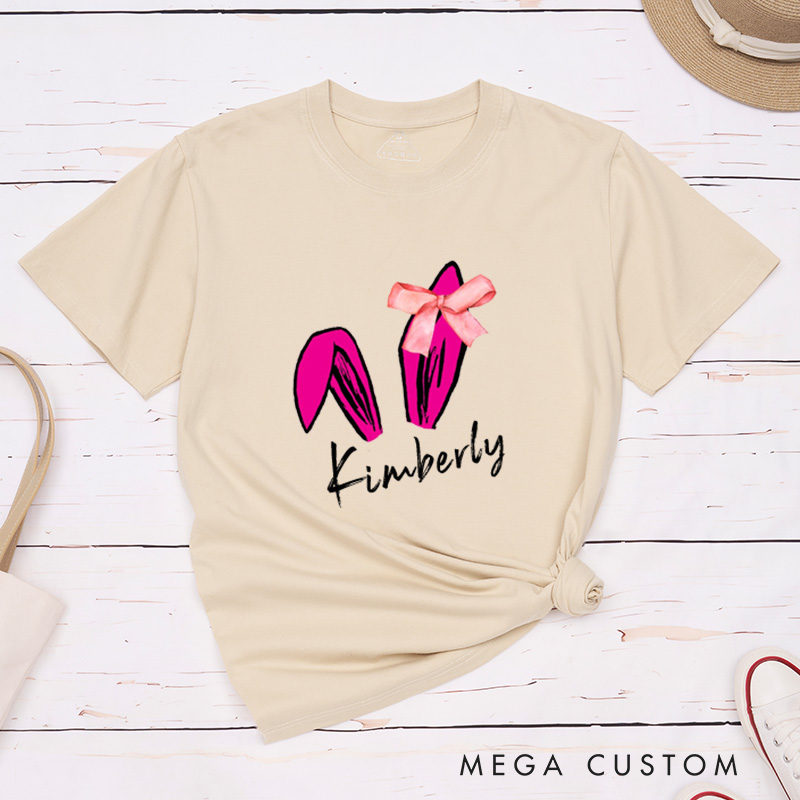 Personalized Easter Bunny Matching Couple T-Shirt Easter Gift For Girlfriend and Boyfriend
