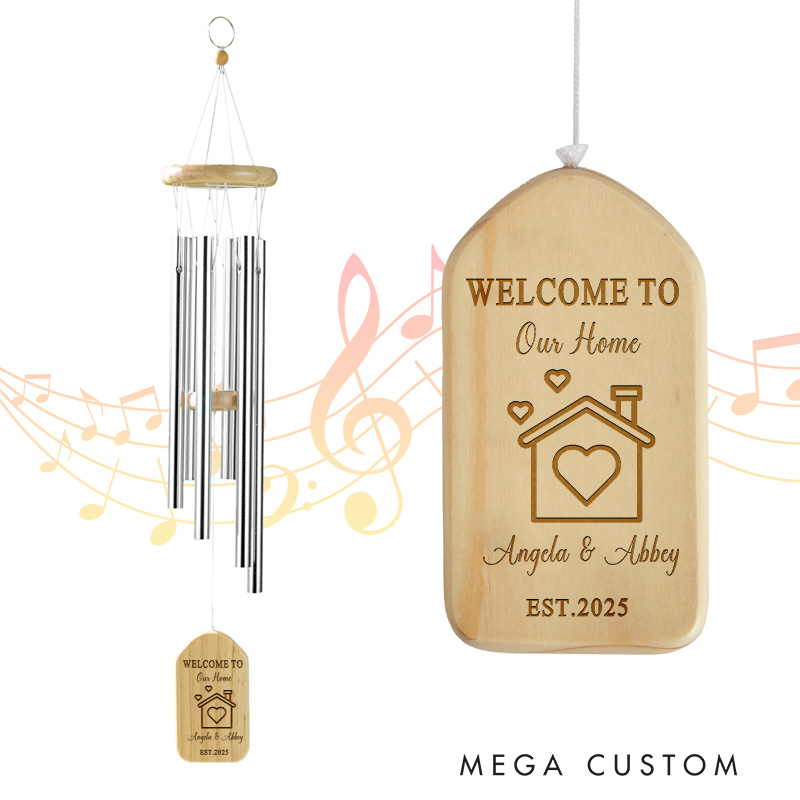 Personalized Welcome To Our Home Custom Names Wind Chime Custom Couples Name Cute Home Gift Unique Home Decoration