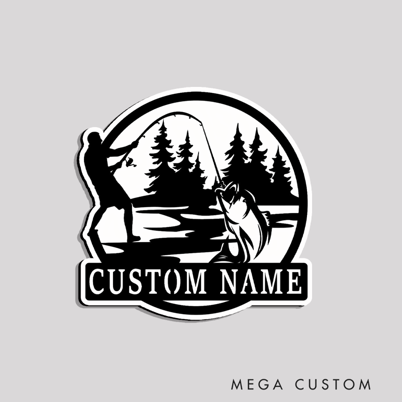 Personalized Fishing Themed Fridge Magnet Strong Magnetic Design Perfect for Home Decor Gifts and Fishing Enthusiast