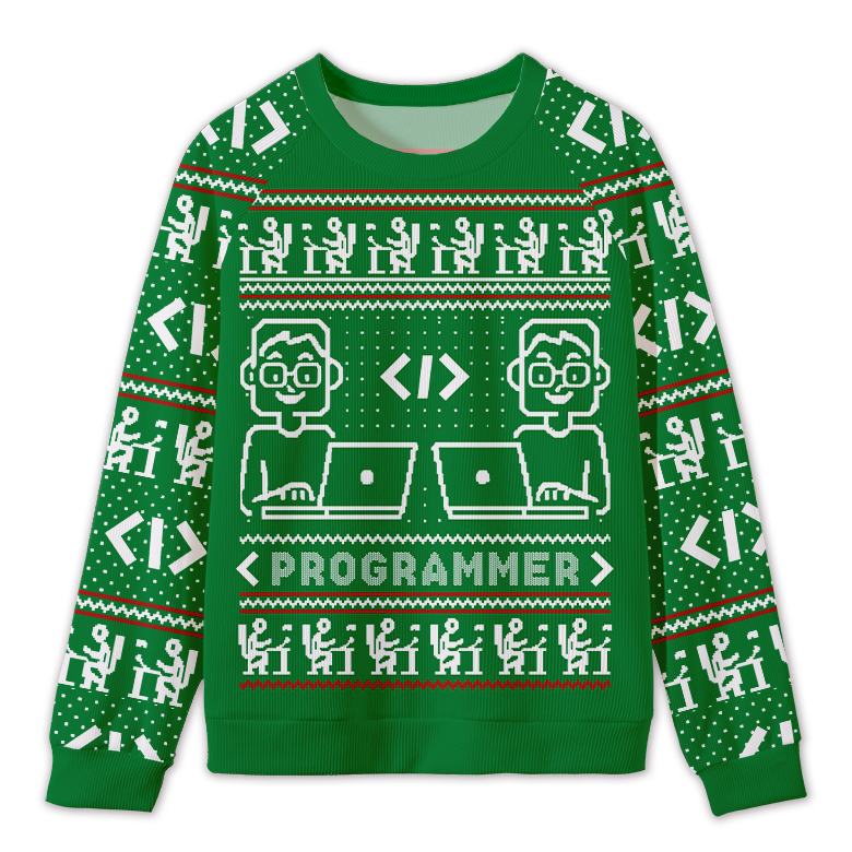 Personalized Programmer Ugly Sweater Funny Ugly Christmas Sweater for Coworkers Boss Ugly Sweater