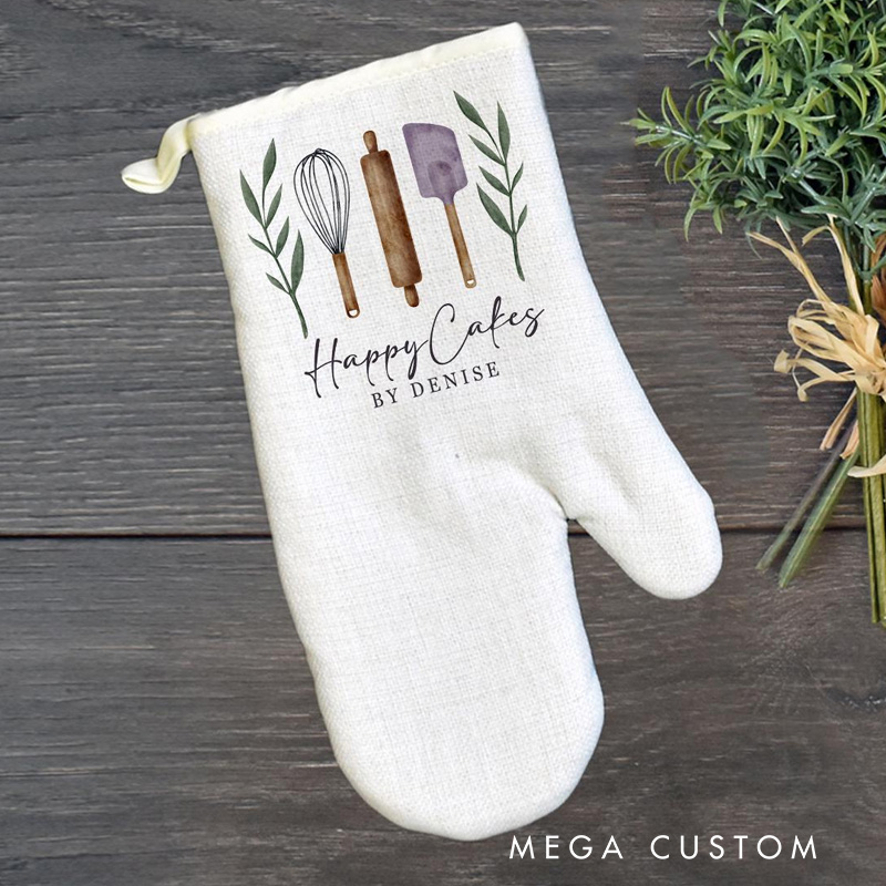 Personalized Oven Mitt or Pot Holder Set with Name Baking Tool Gift Set for Bakers Baking Lovers Gift